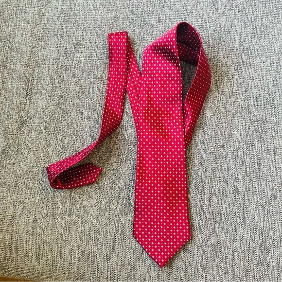 Raphael Roma Milano mens tie red 100% silk business formal wear holiday - Picture 2 of 10